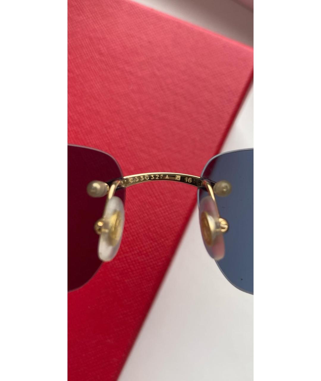 CARTIER Синие металлические солнцезащитные очки, фото 4