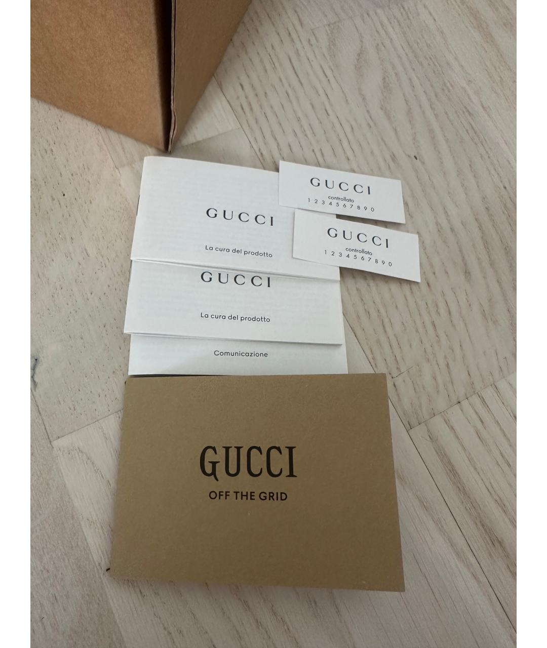 GUCCI Бежевая канва сумка с короткими ручками, фото 6