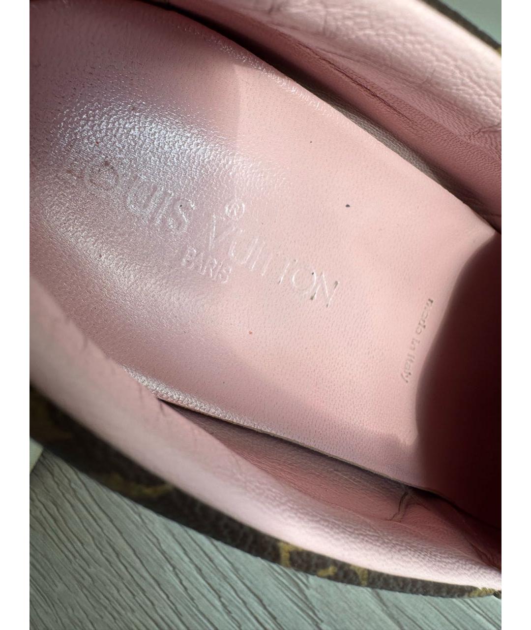 LOUIS VUITTON Коричневые кожаные слипоны, фото 6