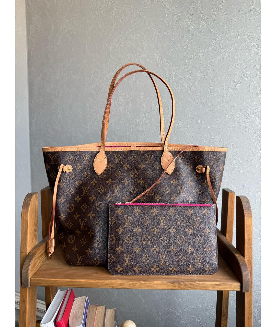 LOUIS VUITTON Коричневая канва сумка тоут, фото 8