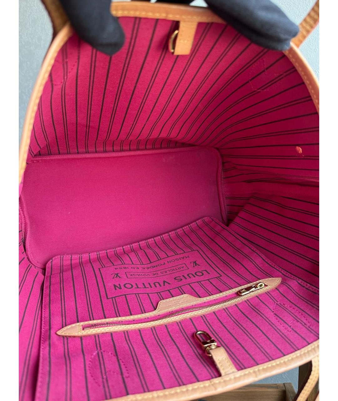 LOUIS VUITTON Коричневая канва сумка тоут, фото 4