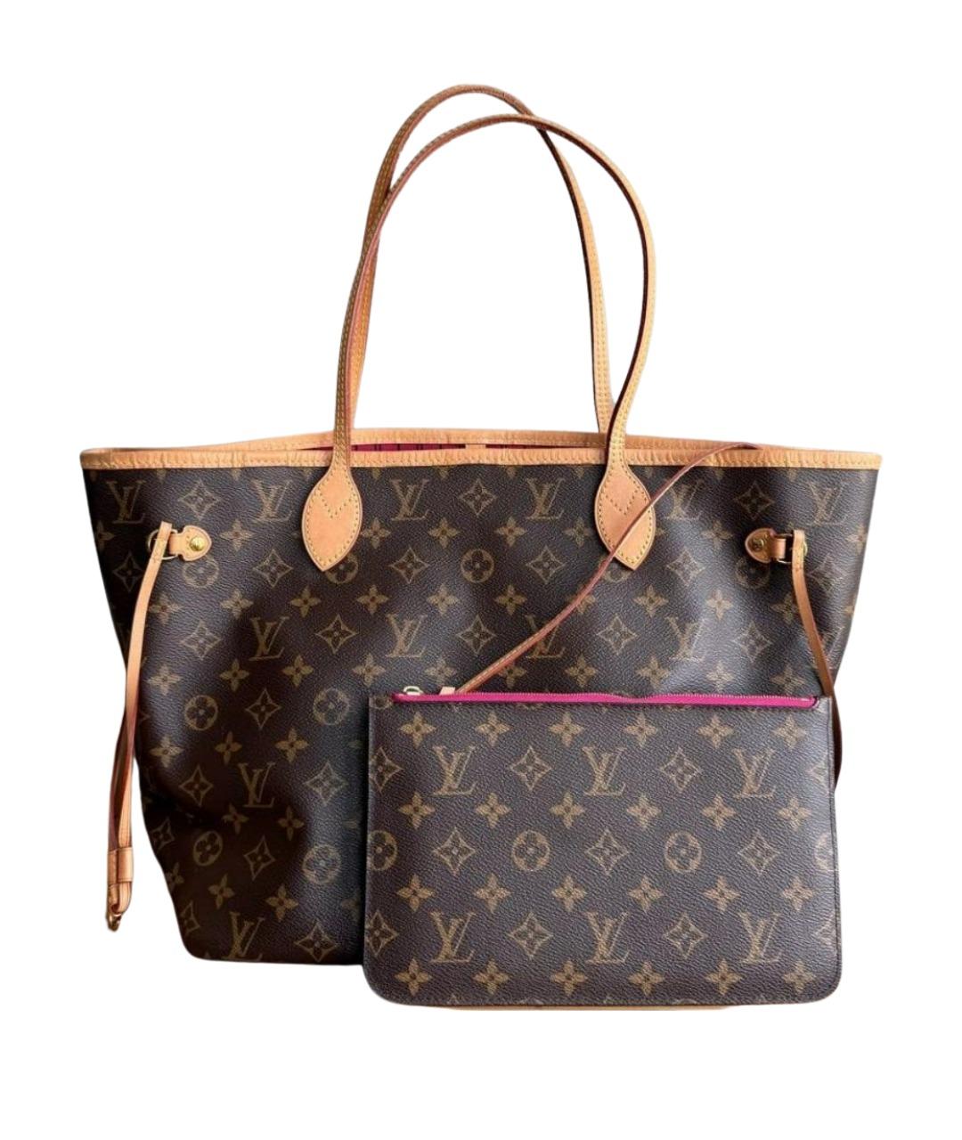 LOUIS VUITTON Коричневая канва сумка тоут, фото 9