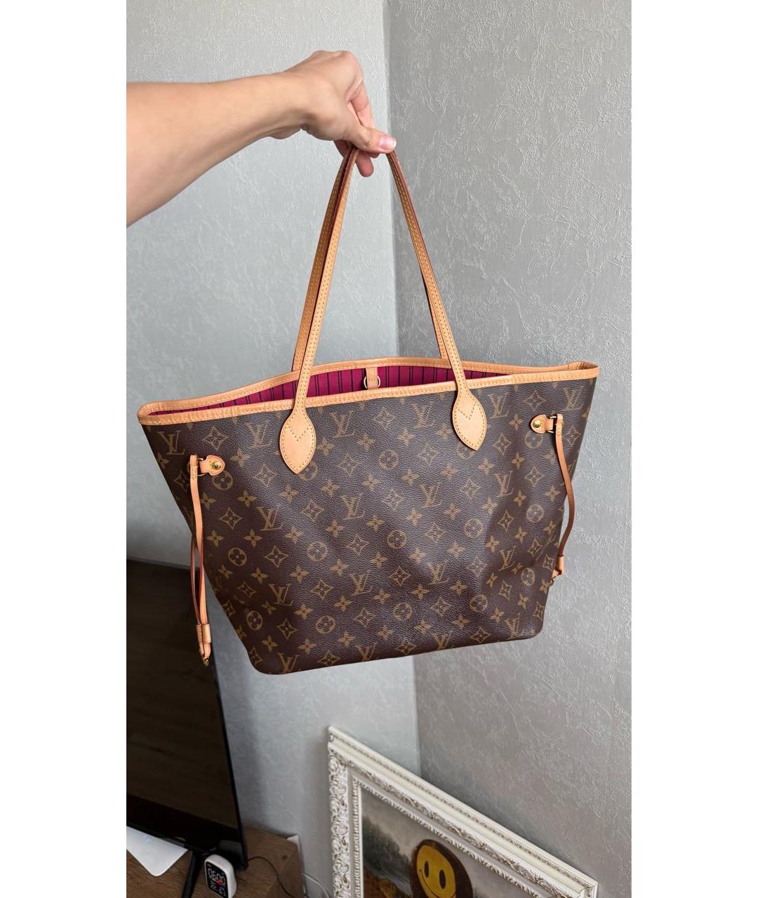 LOUIS VUITTON Коричневая канва сумка тоут, фото 3