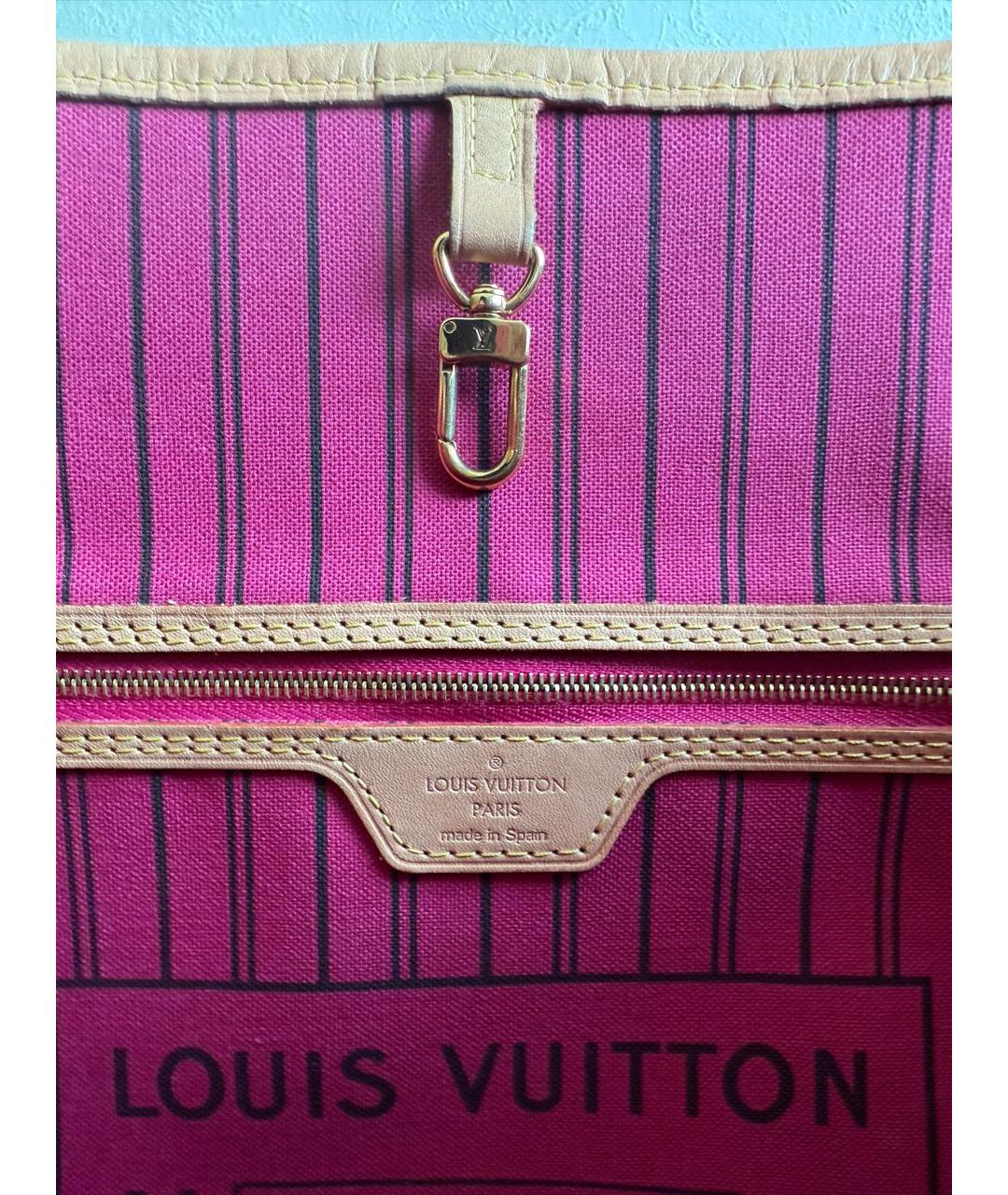 LOUIS VUITTON Коричневая канва сумка тоут, фото 5