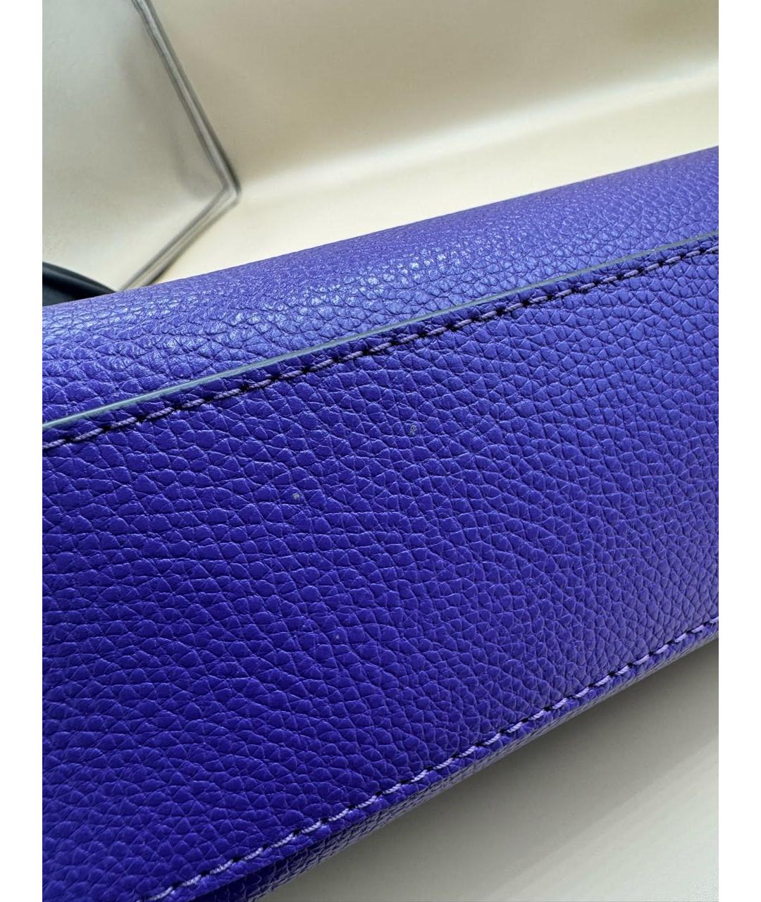MARC JACOBS Фиолетовая кожаная сумка с короткими ручками, фото 7
