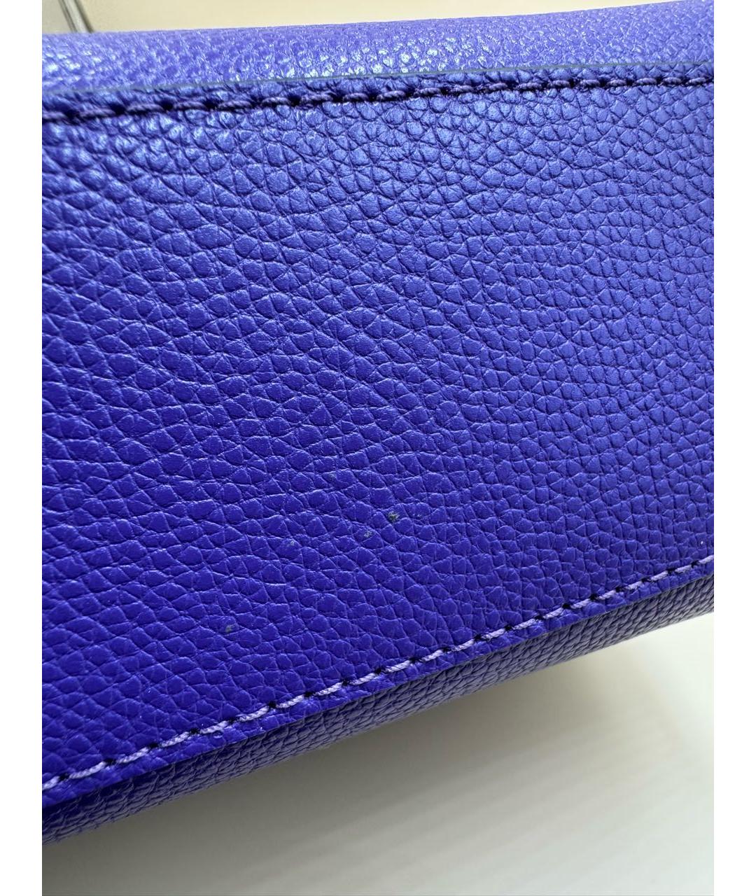 MARC JACOBS Фиолетовая кожаная сумка с короткими ручками, фото 8