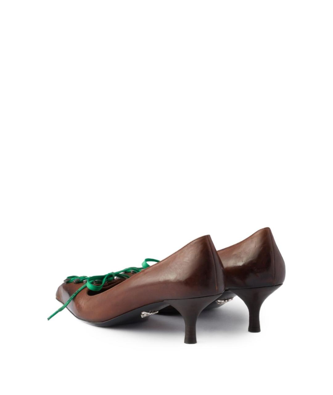 PRADA Коричневые кожаные туфли, фото 6
