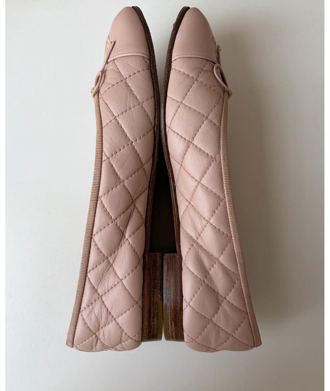 CHANEL Розовые кожаные балетки, фото 6
