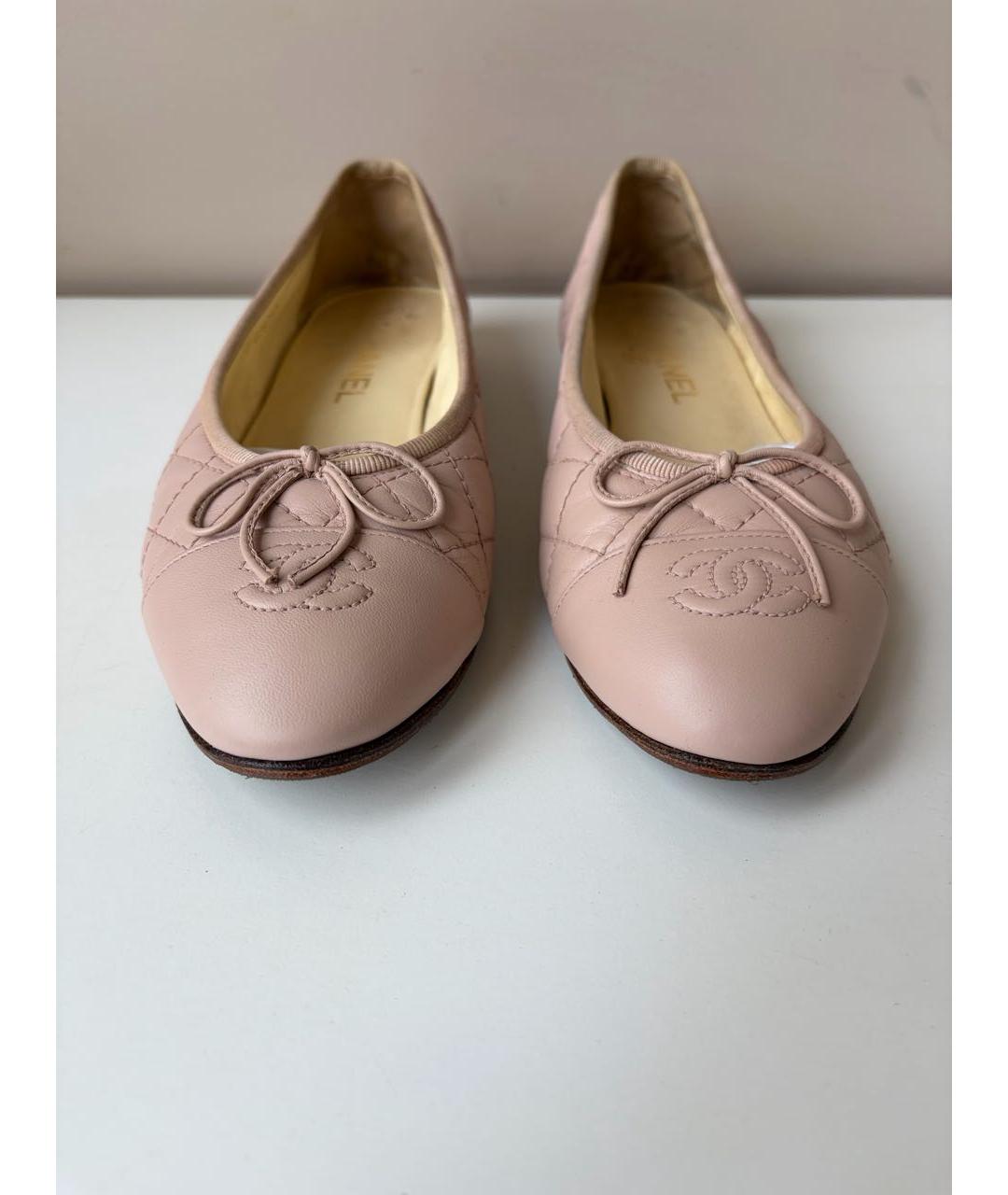 CHANEL Розовые кожаные балетки, фото 4