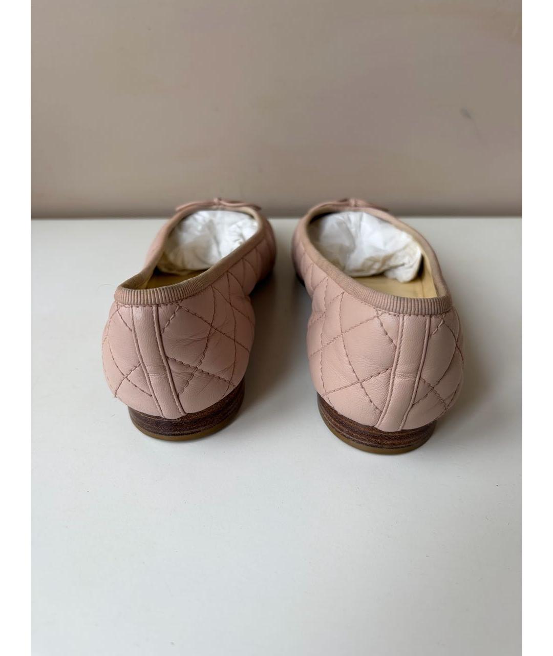 CHANEL Розовые кожаные балетки, фото 5