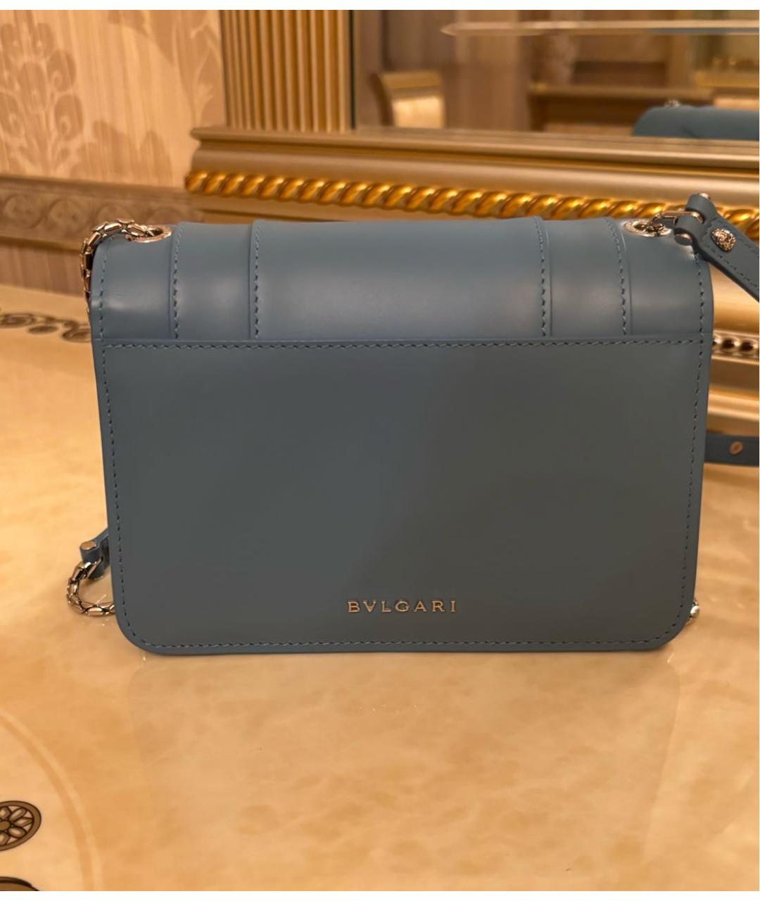 BVLGARI Голубая кожаная сумка через плечо, фото 3