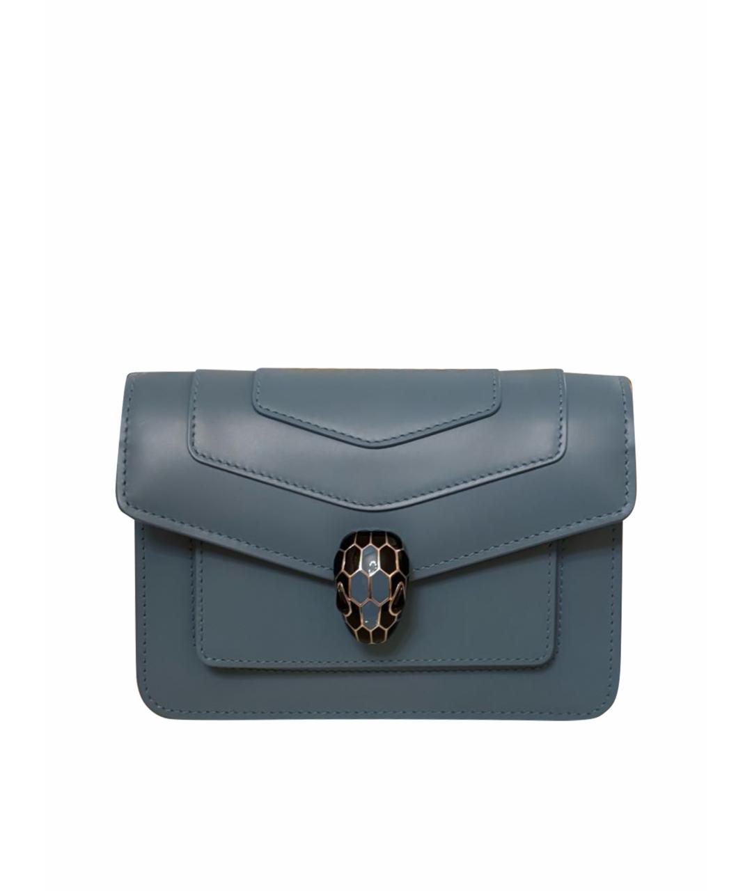 BVLGARI Голубая кожаная сумка через плечо, фото 1