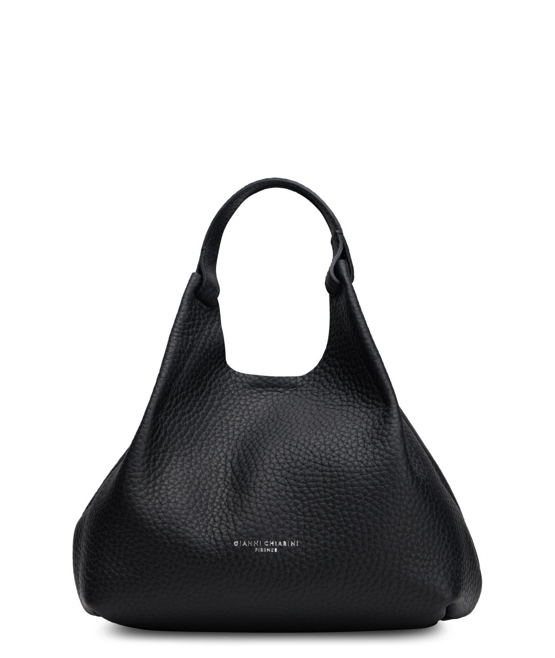 Gianni Chiarini Черная кожаная сумка с короткими ручками, фото 1