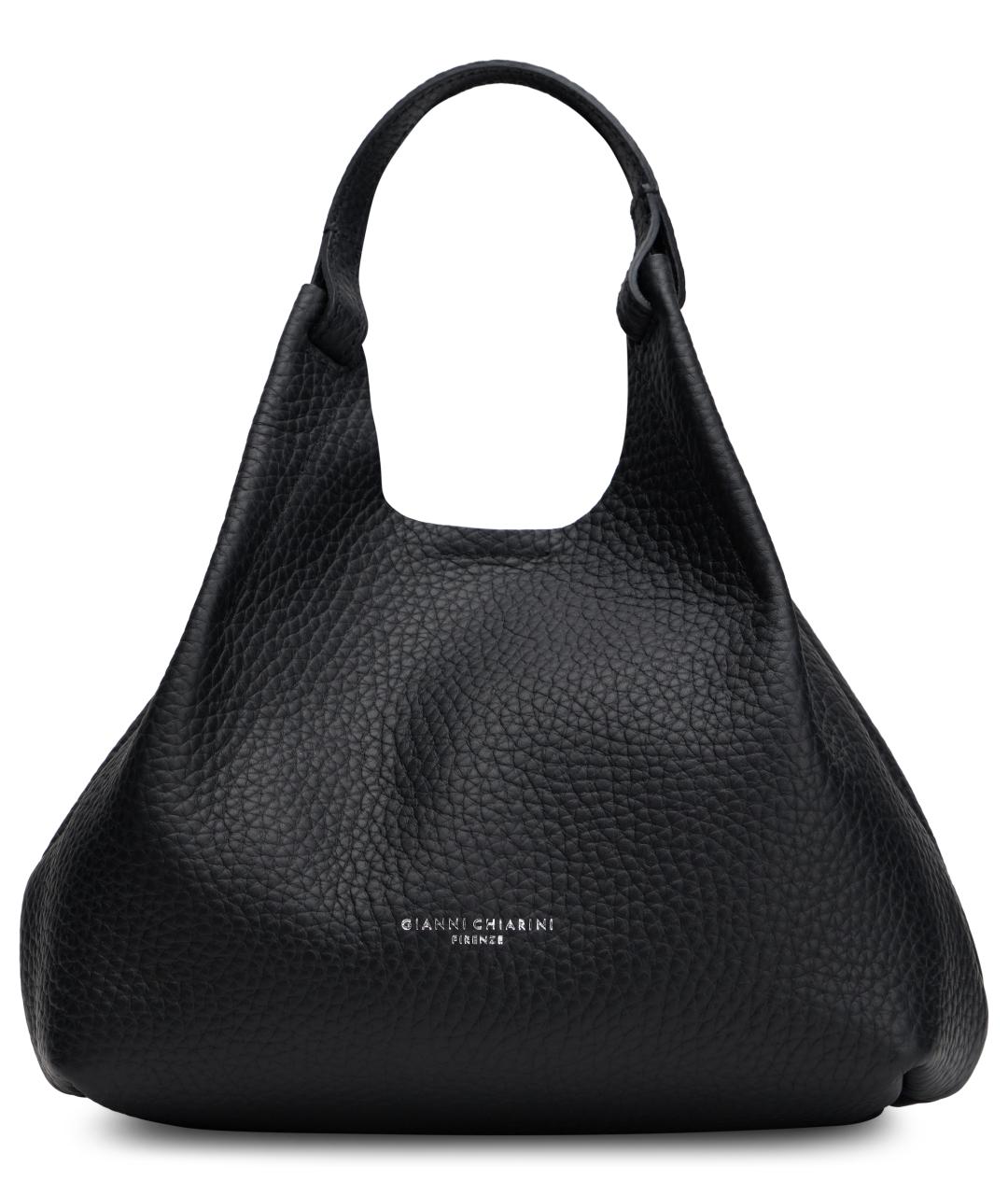 Gianni Chiarini Черная кожаная сумка с короткими ручками, фото 2