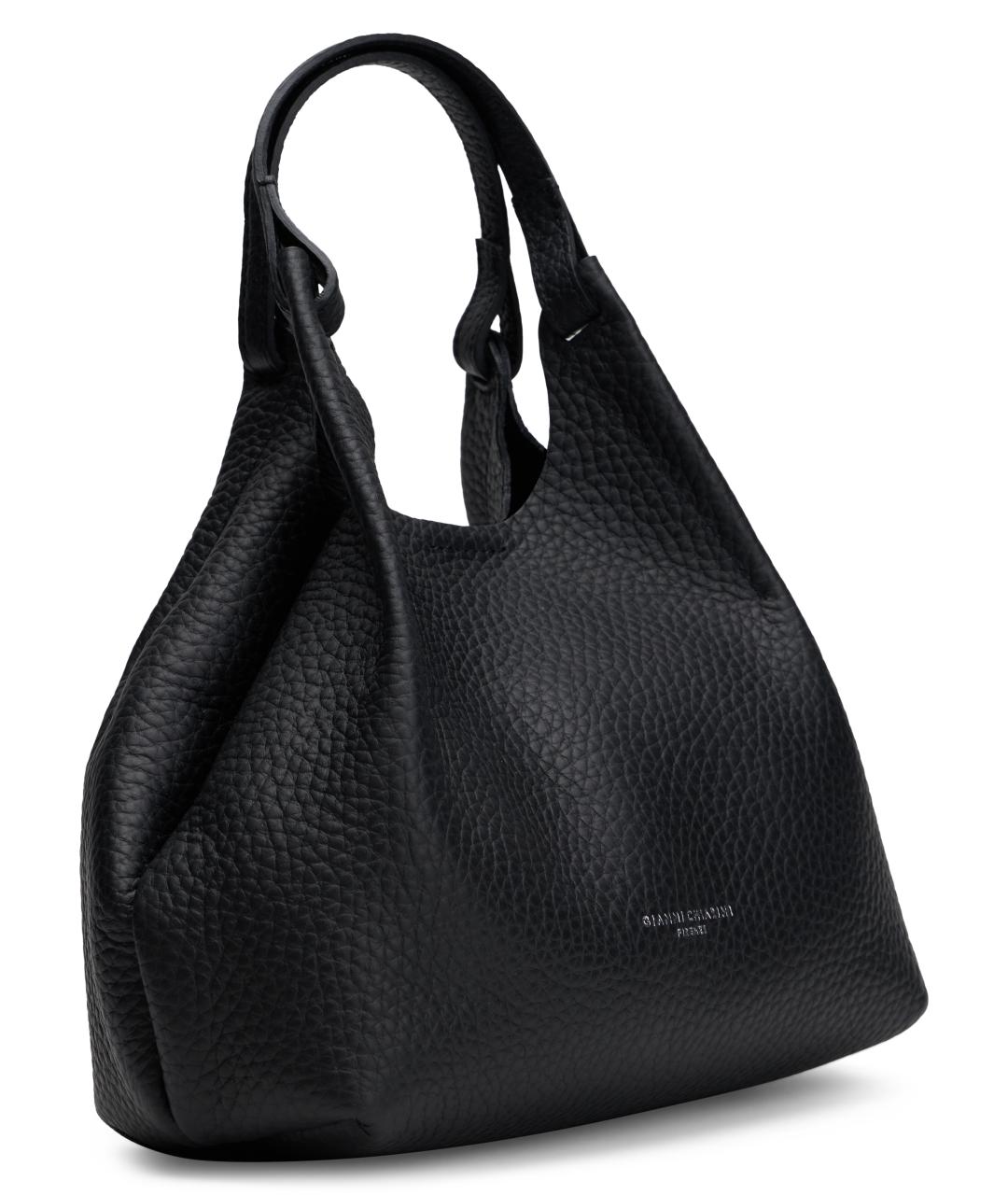 Gianni Chiarini Черная кожаная сумка с короткими ручками, фото 3