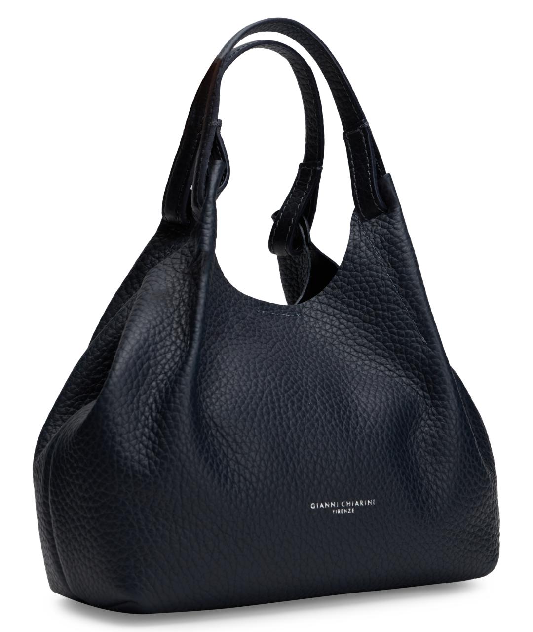 Gianni Chiarini Черная кожаная сумка с короткими ручками, фото 3