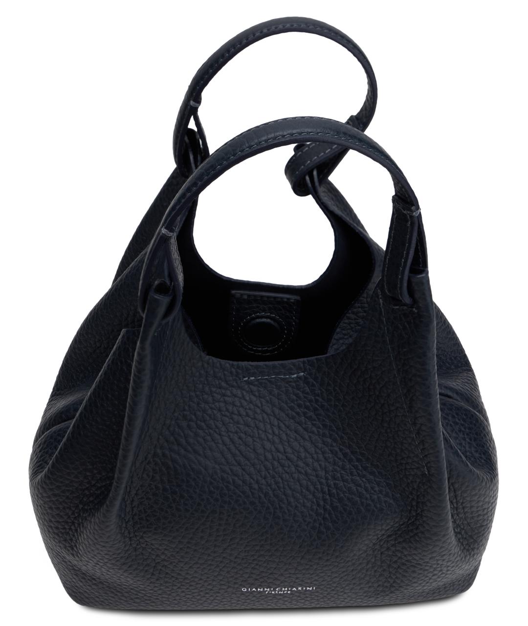 Gianni Chiarini Черная кожаная сумка с короткими ручками, фото 5