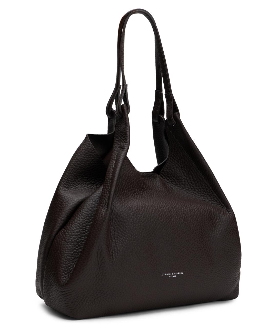 Gianni Chiarini Коричневая кожаная сумка тоут, фото 2