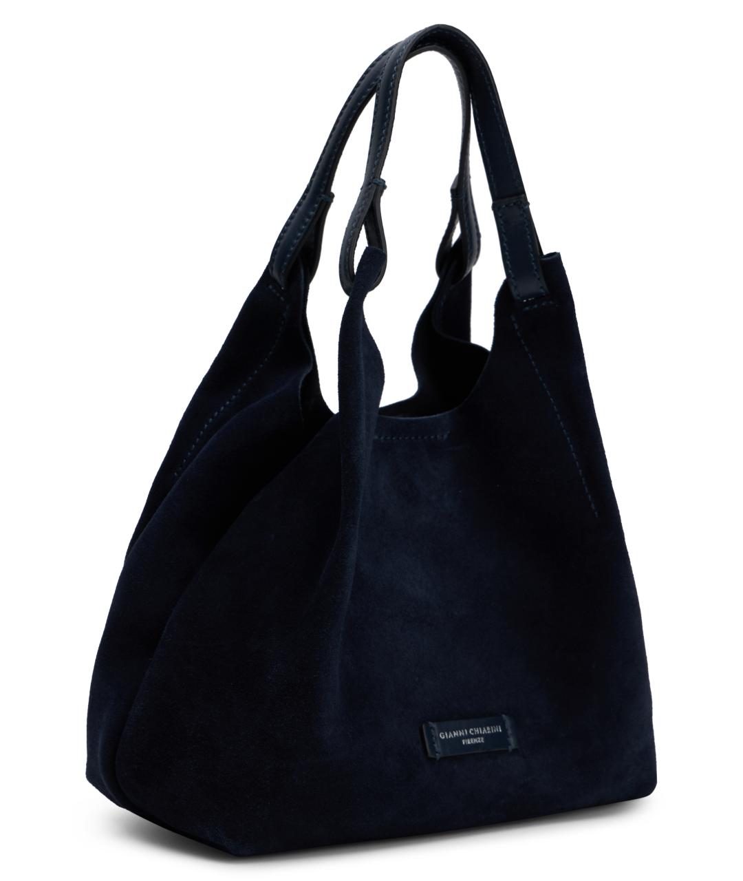 Gianni Chiarini Синяя кожаная сумка тоут, фото 2