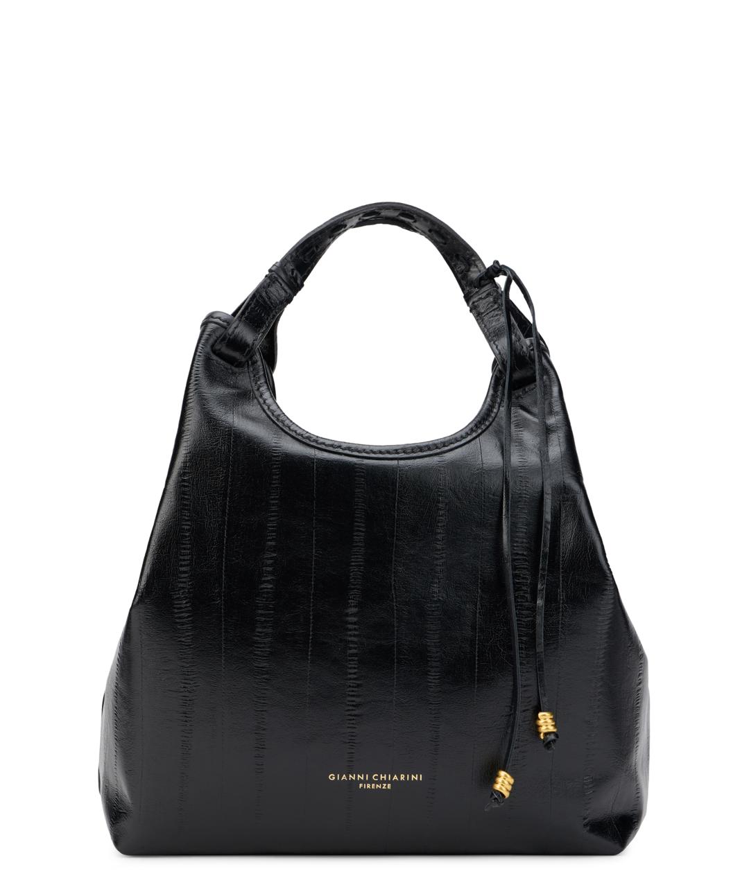 Gianni Chiarini Черная кожаная сумка с короткими ручками, фото 1