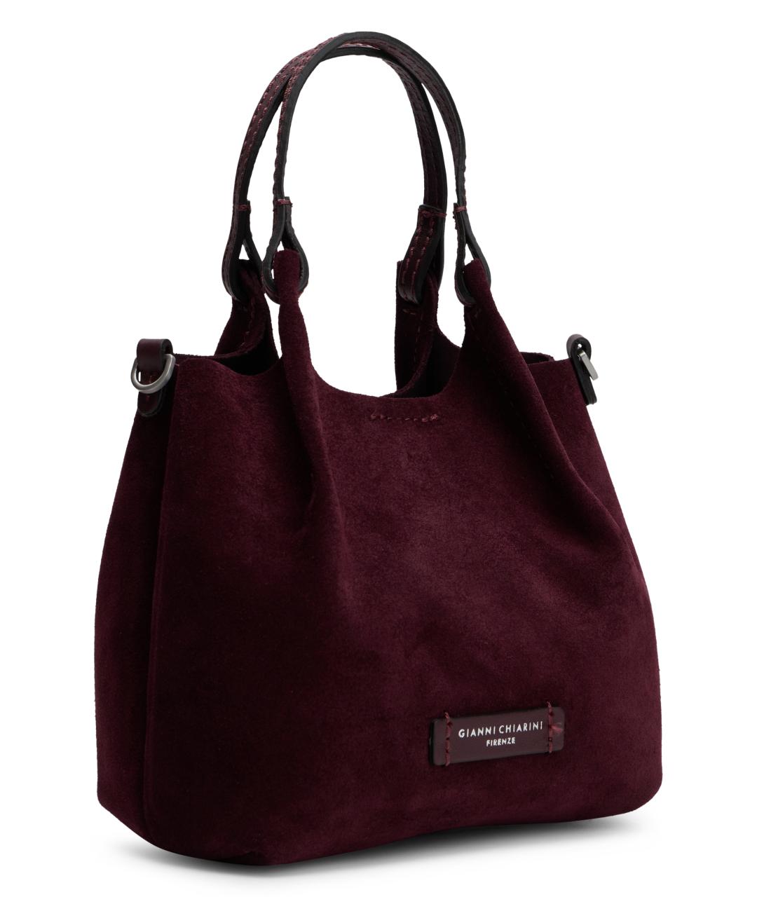 Gianni Chiarini Бордовая кожаная сумка тоут, фото 2