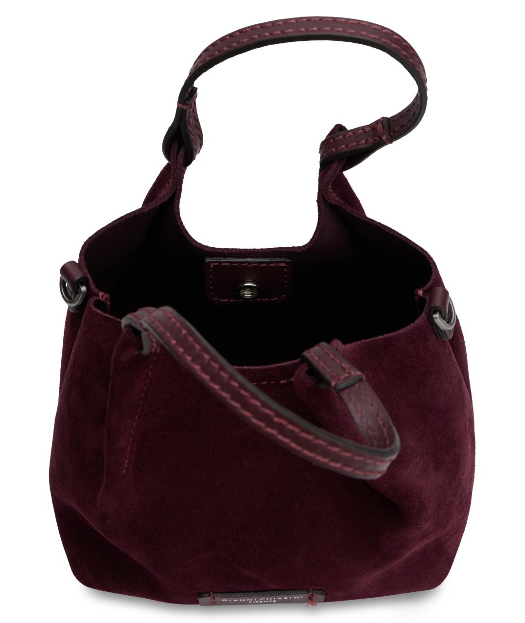 Gianni Chiarini Бордовая кожаная сумка тоут, фото 4