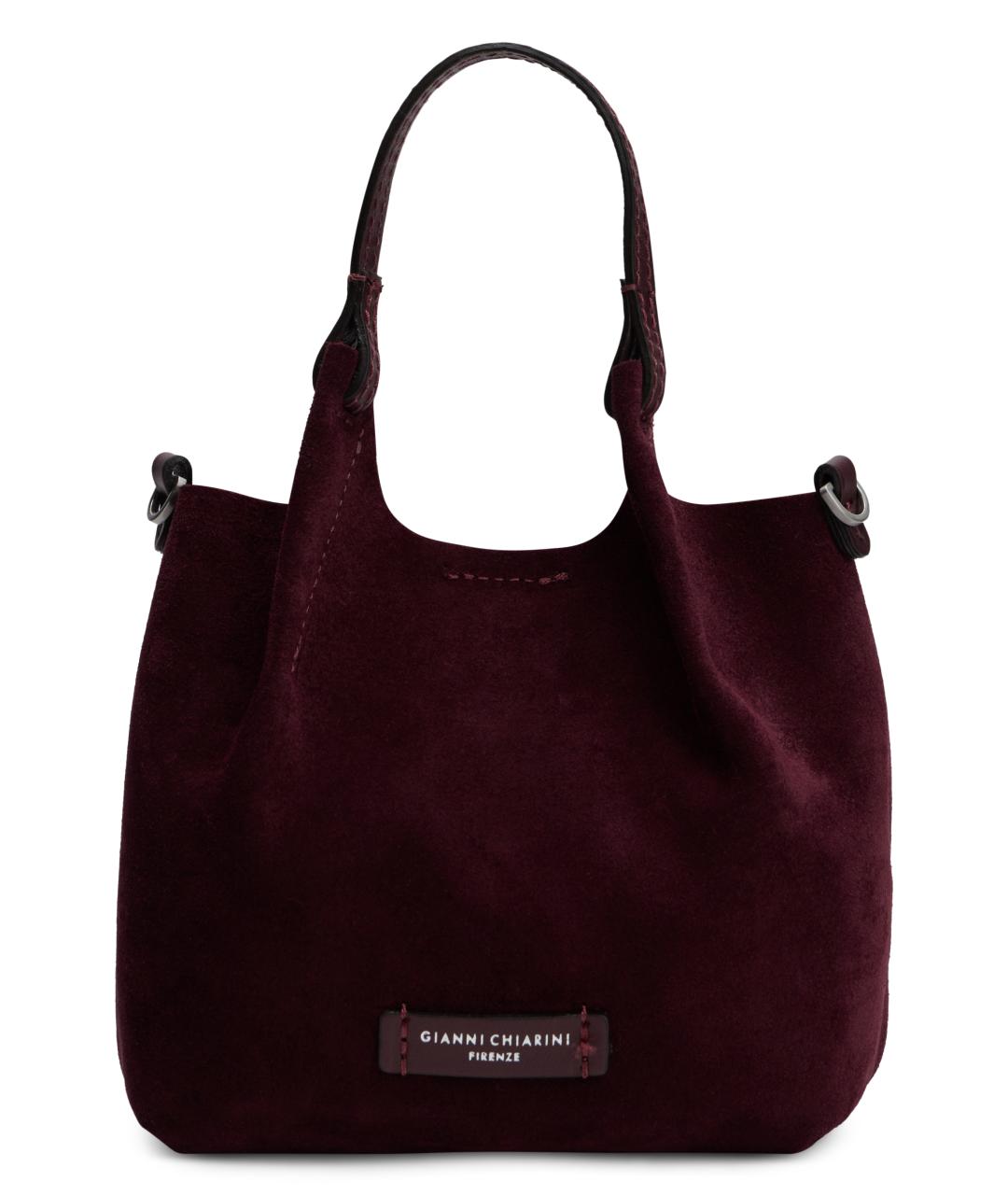 Gianni Chiarini Бордовая кожаная сумка тоут, фото 1