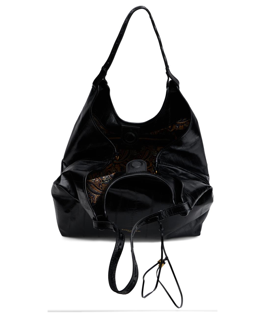 Gianni Chiarini Черная кожаная сумка тоут, фото 4