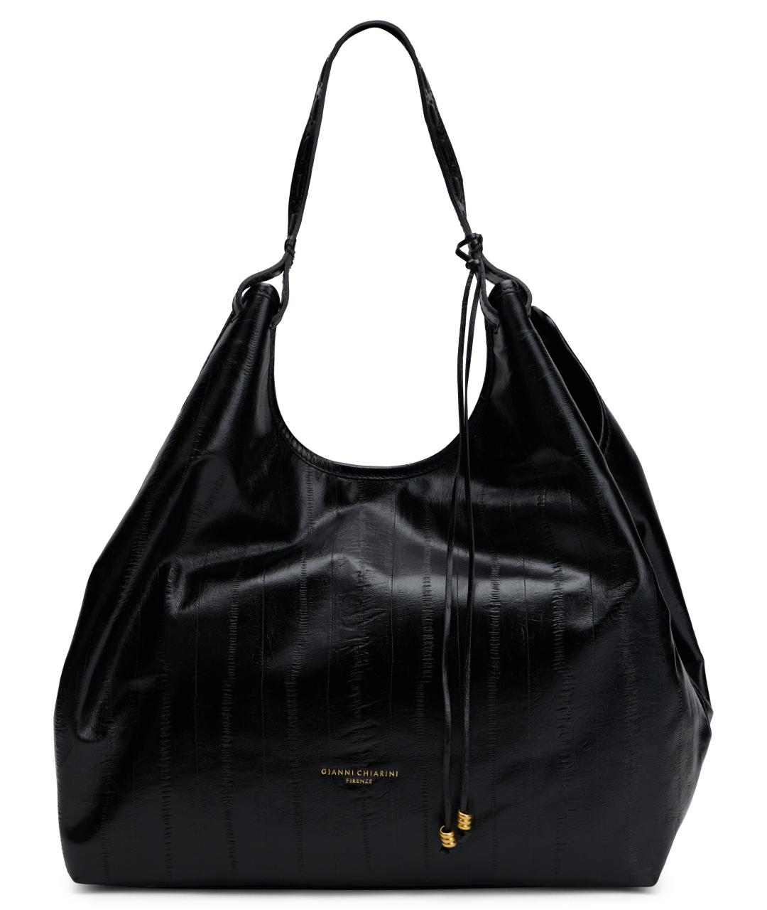Gianni Chiarini Черная кожаная сумка тоут, фото 1