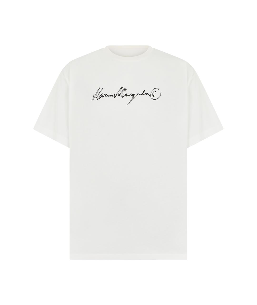 MM6 MAISON MARGIELA Белая хлопковая футболка, фото 1