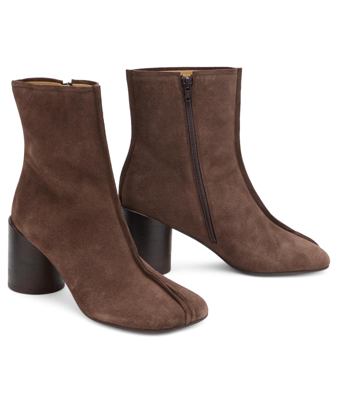 MM6 MAISON MARGIELA Коричневые кожаные ботильоны, фото 2