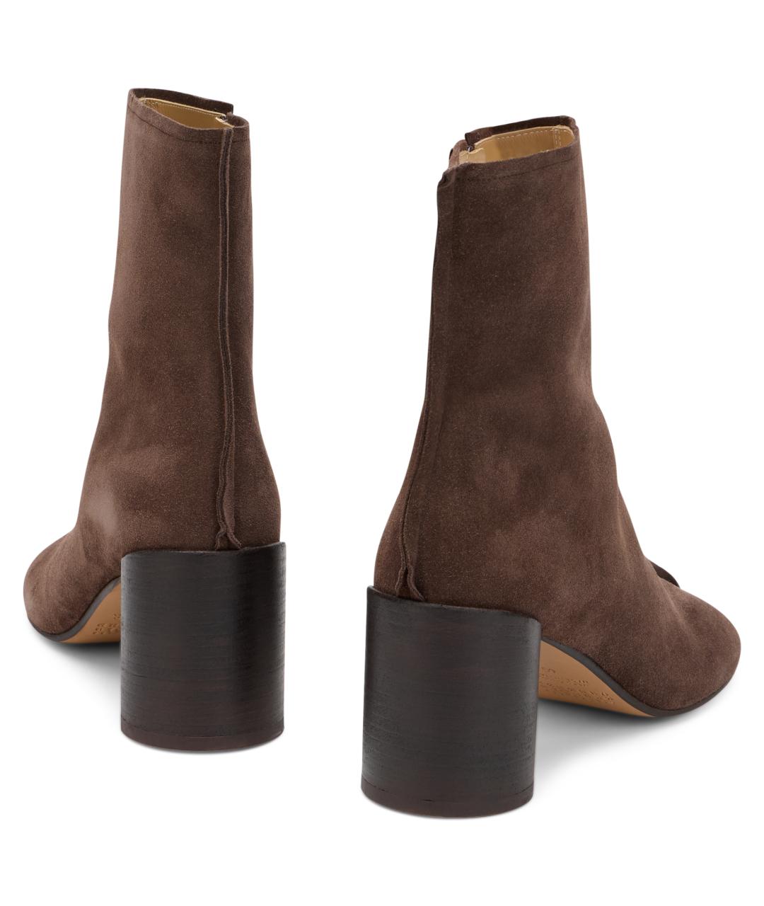 MM6 MAISON MARGIELA Коричневые кожаные ботильоны, фото 3