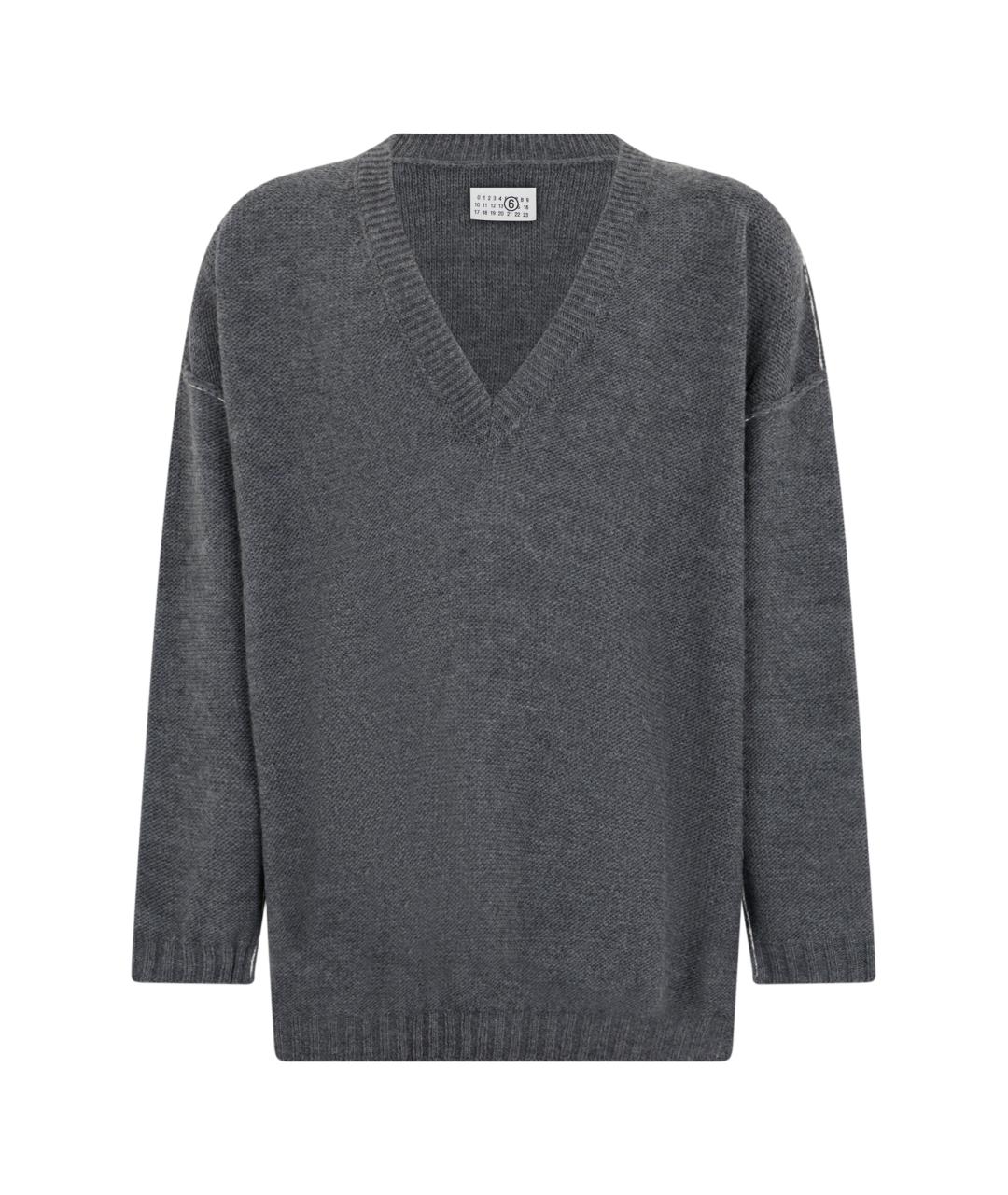MM6 MAISON MARGIELA Серый шерстяной джемпер / свитер, фото 1