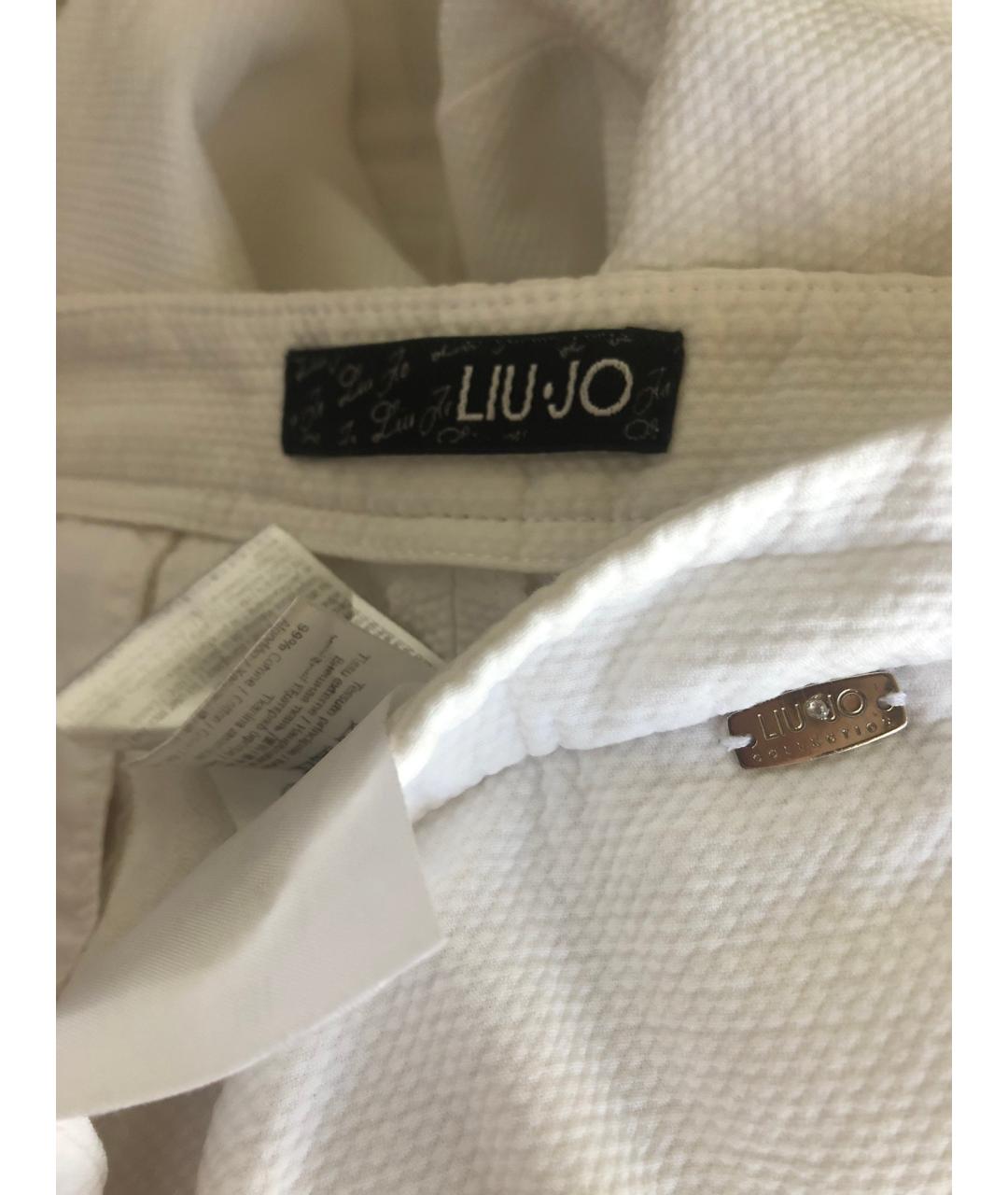 LIU JO Белые хлопковые брюки узкие, фото 5
