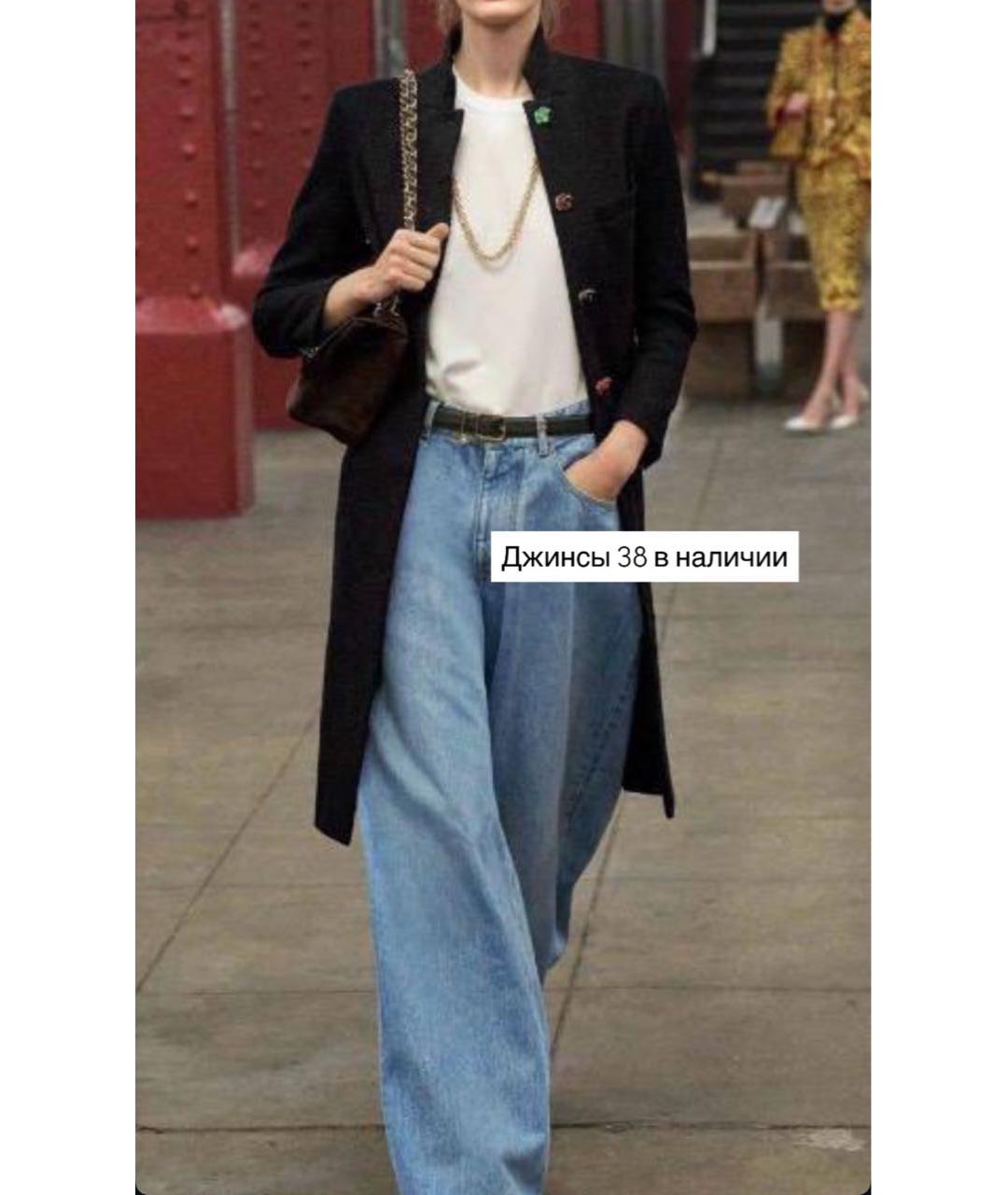 CHANEL Голубые хлопковые джинсы клеш, фото 3