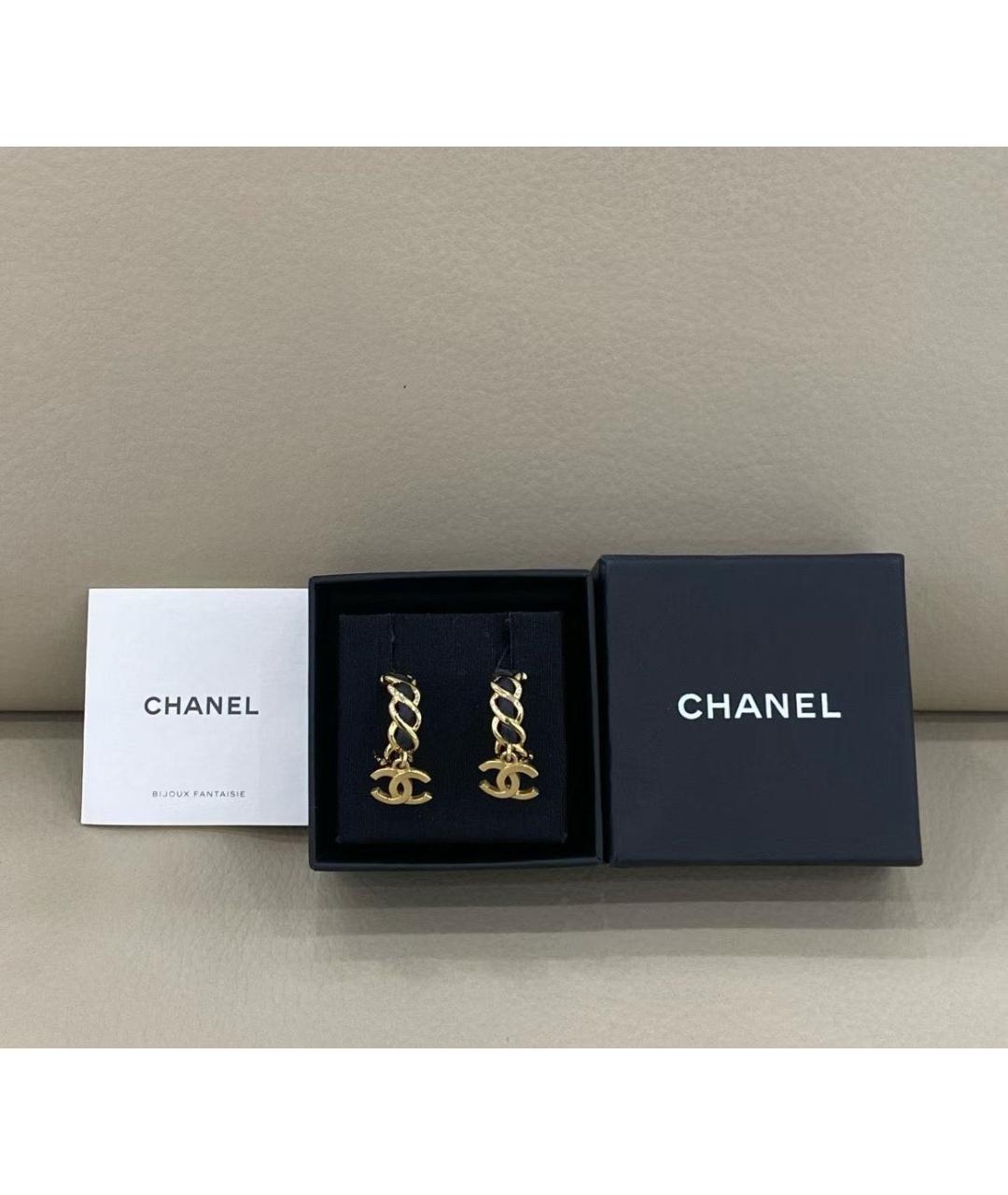 CHANEL Золотые металлические серьги, фото 2