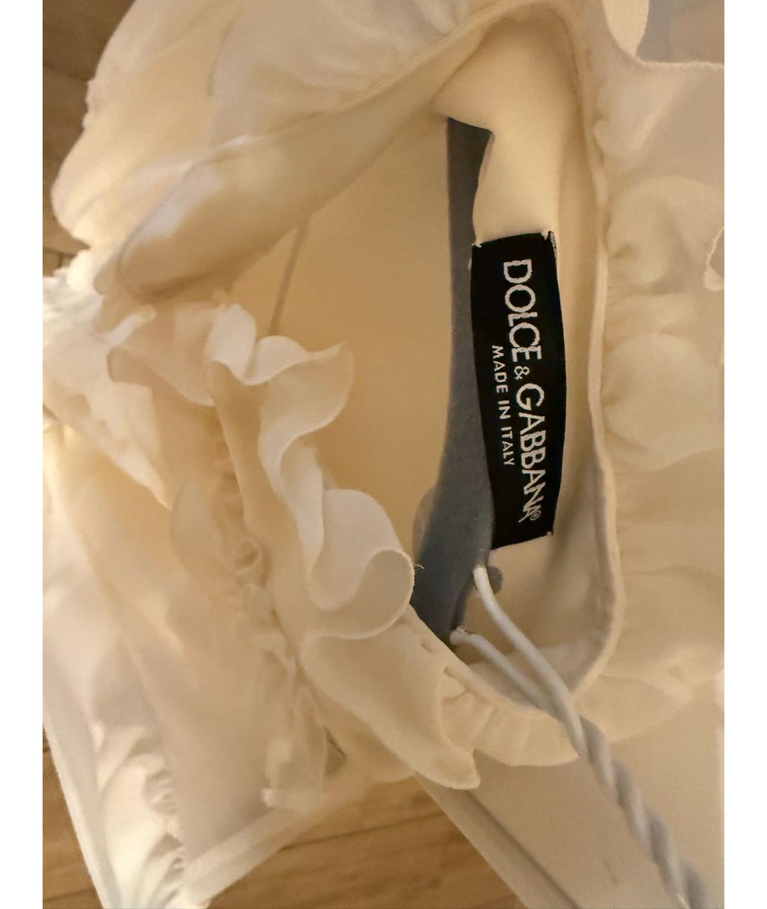 DOLCE&GABBANA Белая шелковая блузы, фото 3
