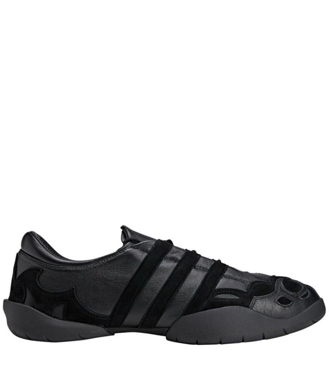 Y-3 Черные кожаные низкие кроссовки / кеды, фото 1
