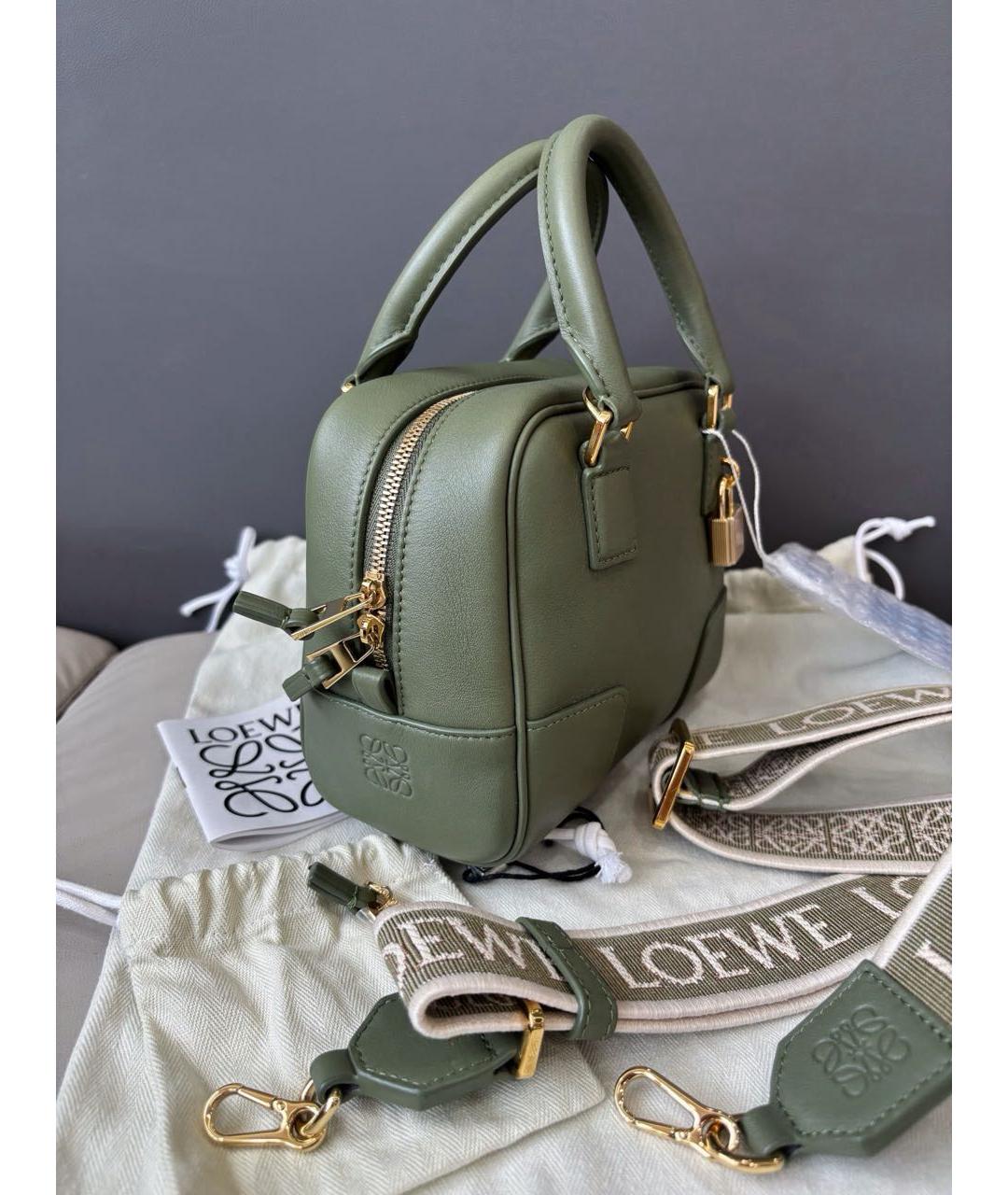 LOEWE Зеленая кожаная сумка через плечо, фото 4