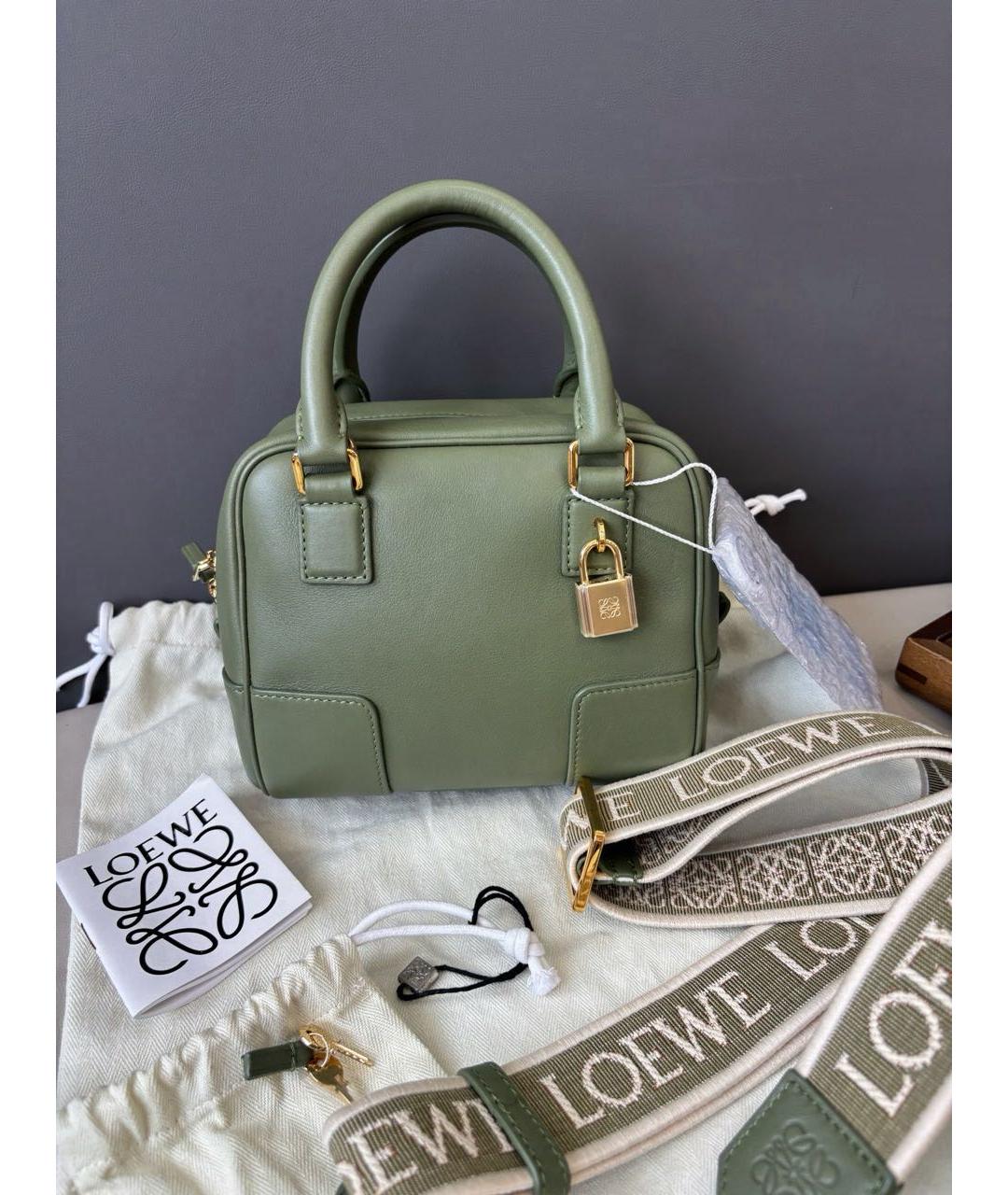 LOEWE Зеленая кожаная сумка через плечо, фото 2