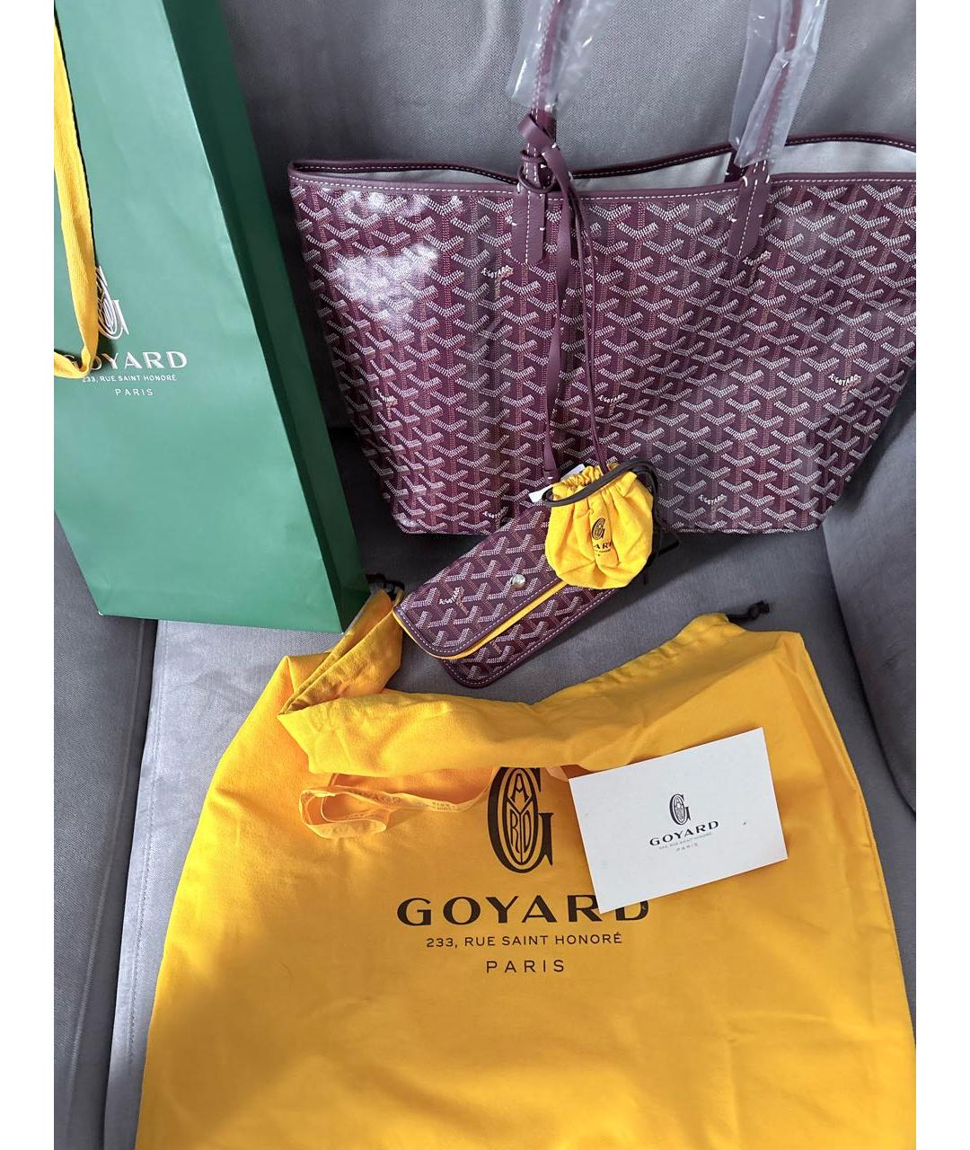 GOYARD Бордовая канва сумка тоут, фото 2
