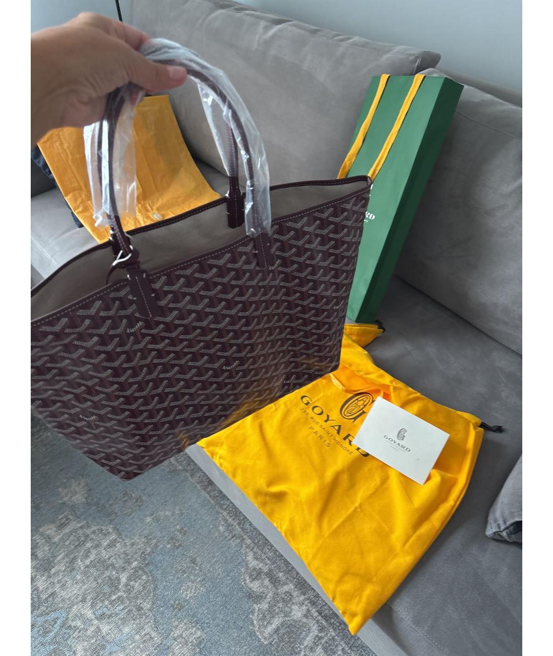 GOYARD Бордовая канва сумка тоут, фото 4