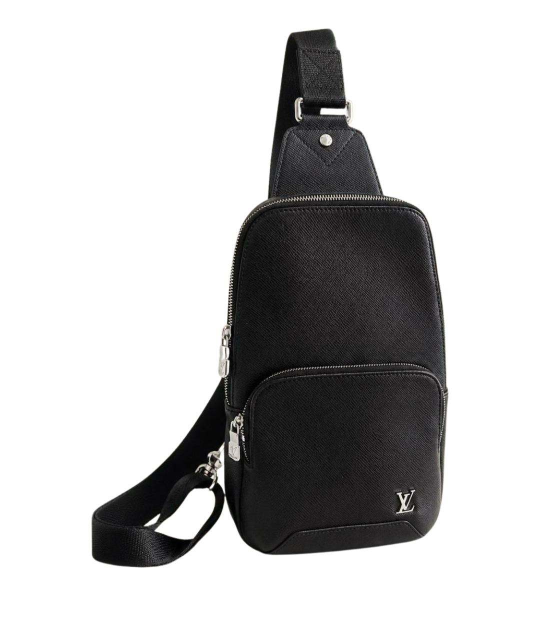 LOUIS VUITTON Черная кожаная сумка на плечо, фото 1