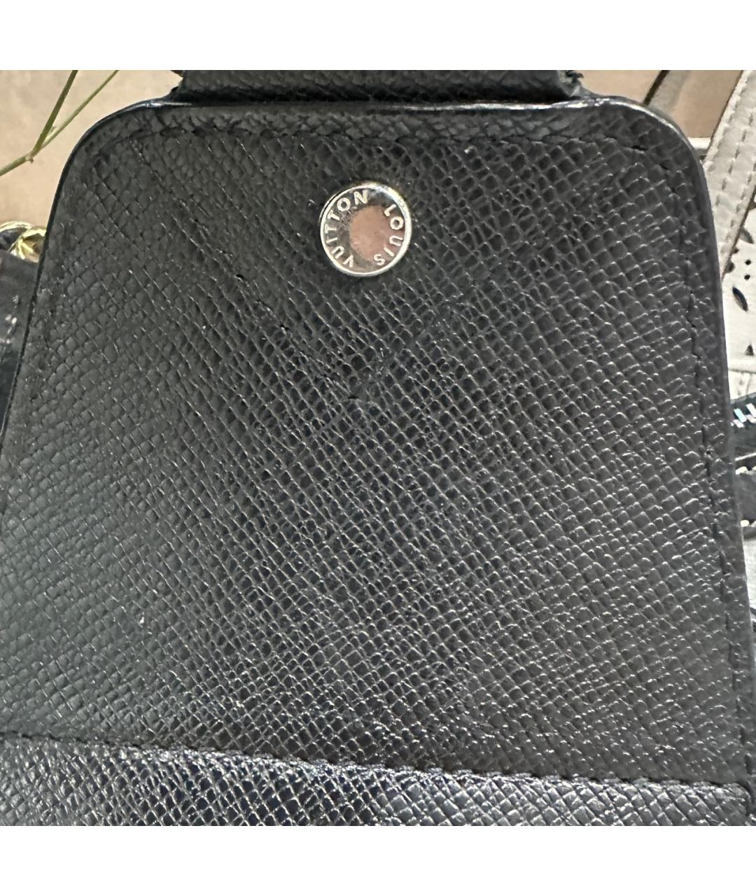 LOUIS VUITTON Черная кожаная сумка на плечо, фото 8