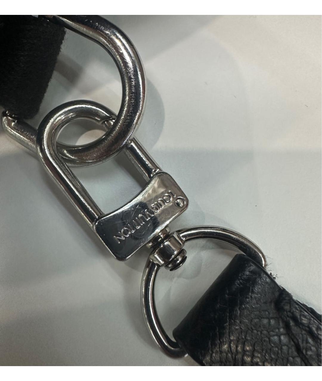 LOUIS VUITTON Черная кожаная сумка на плечо, фото 4