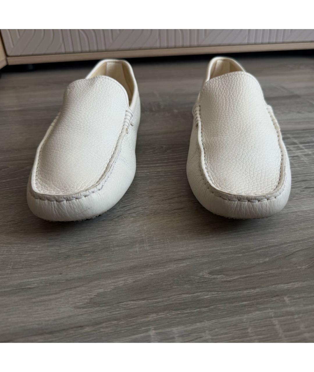 TOD'S Белые кожаные мокасины, фото 2