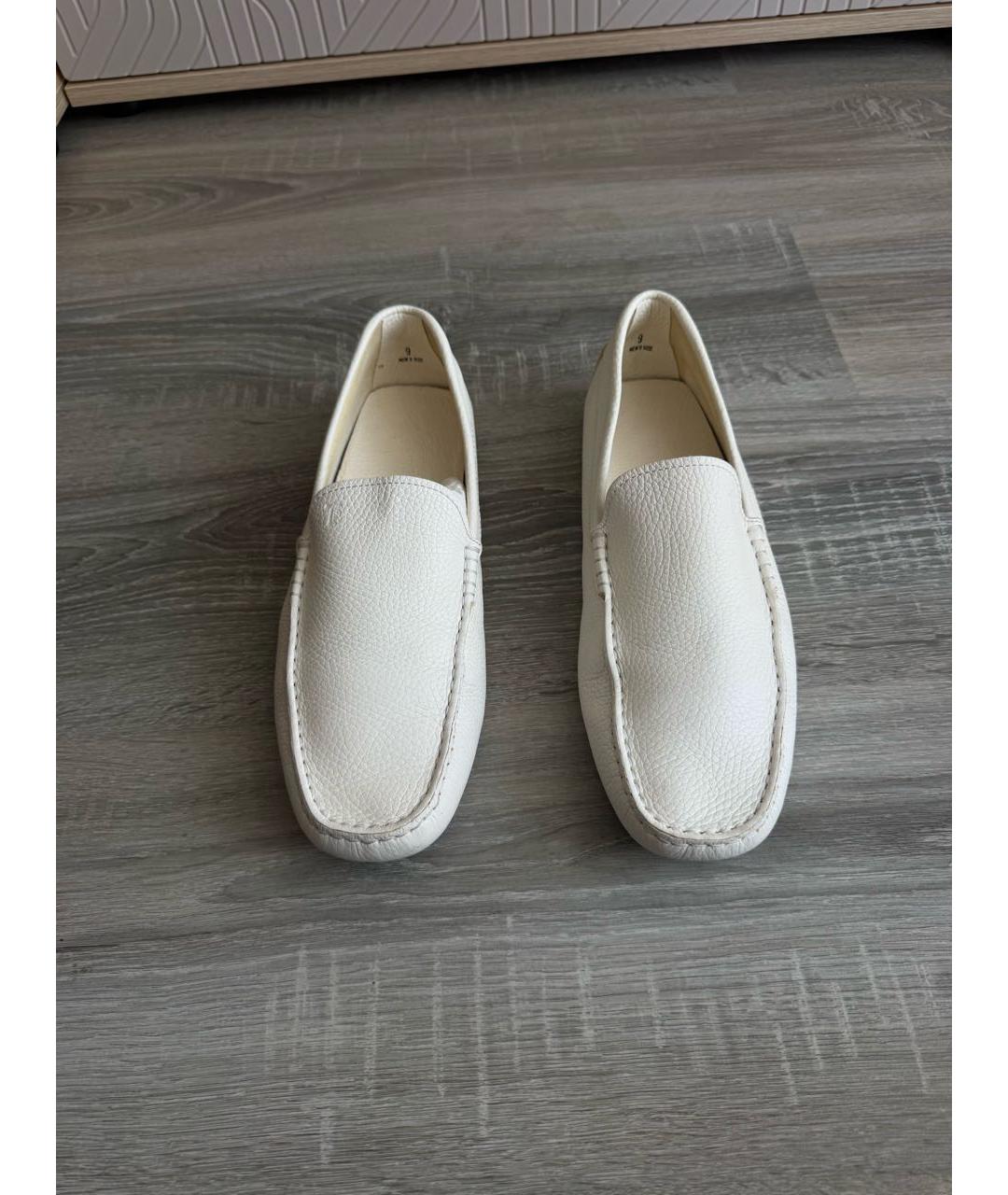 TOD'S Белые кожаные мокасины, фото 7