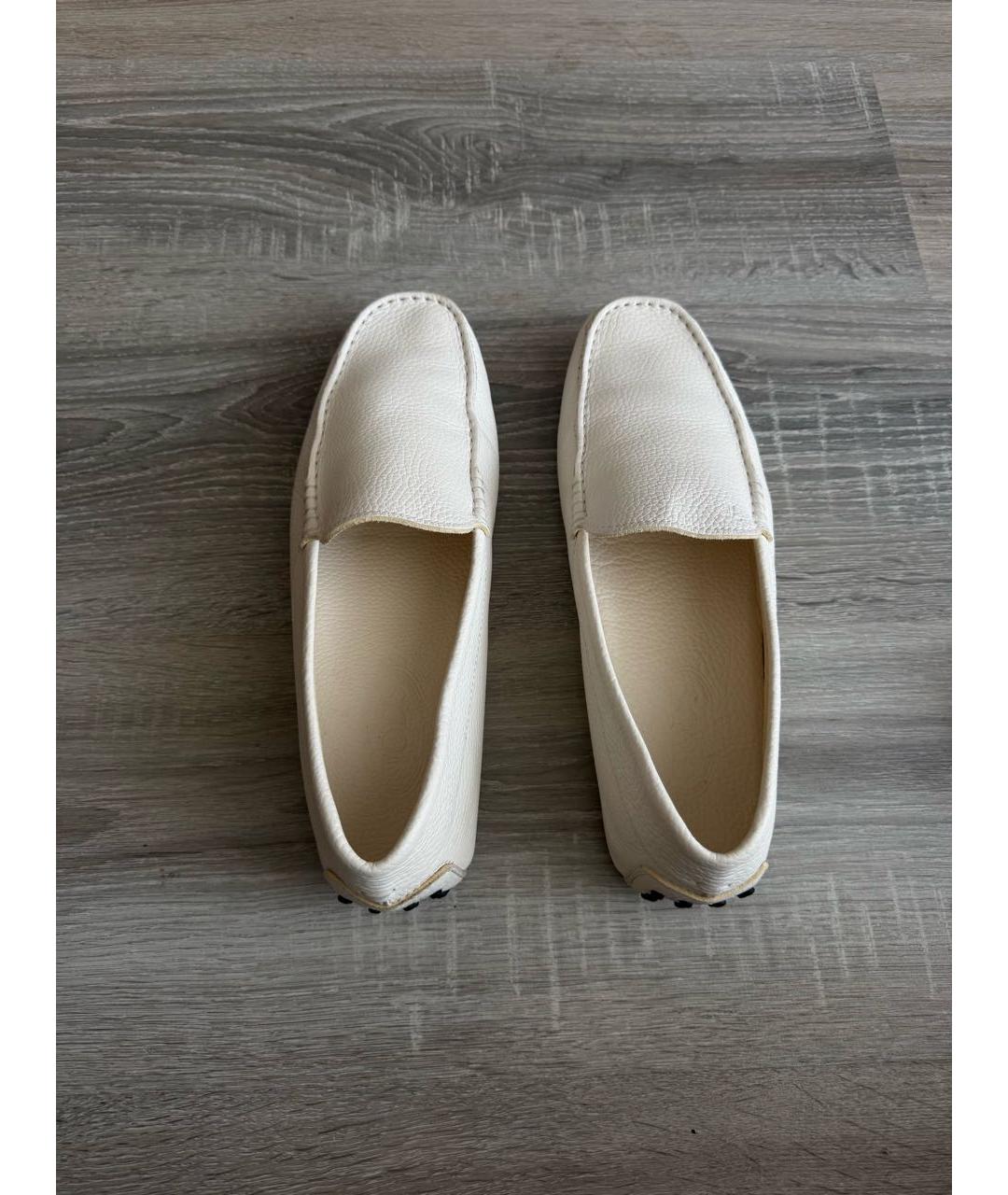 TOD'S Белые кожаные мокасины, фото 3