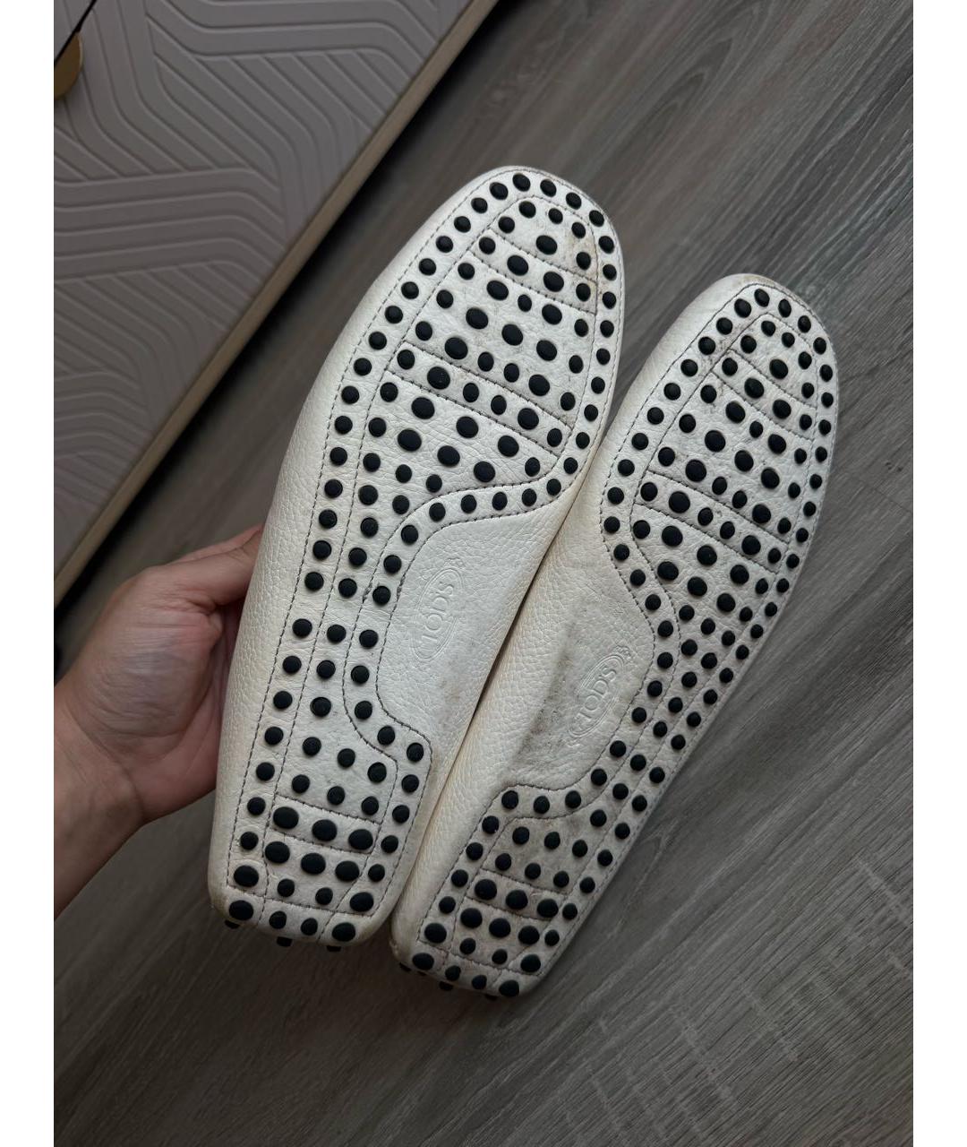 TOD'S Белые кожаные мокасины, фото 5