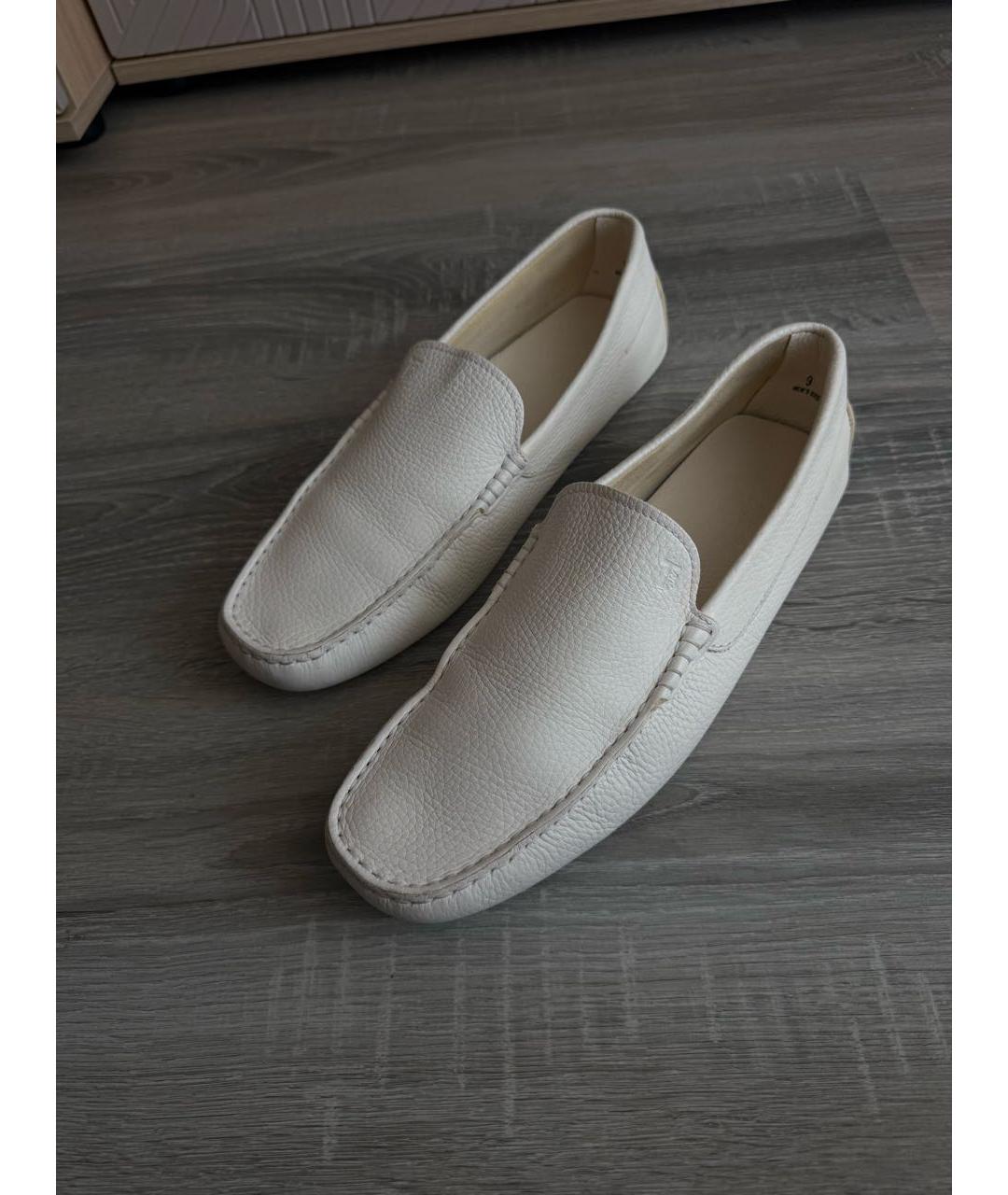 TOD'S Белые кожаные мокасины, фото 6